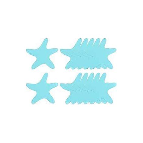 Lot de 12 autocollants antidérapants pour baignoire, douche et sol, motif étoile de mer, bleu (9,8 cm). (1/5)
