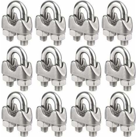 Lot de 12 Serre-câbles étrie Acier Inoxydable pour Câble Métallique de 5mm Diamètre（M5） (1/5)