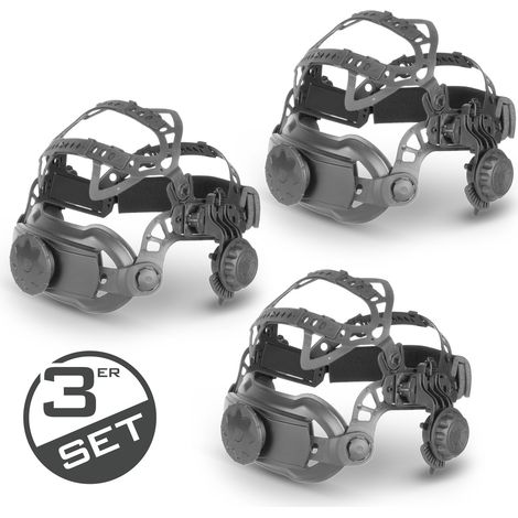 STAHLWERK Set da 3 fasce universali per caschi da saldatura automatici – fascia di ricambio regolabile, ergonomica, traspirante, confortevole con imbottitura per la testa e fascia antisudore, DPI, mol (1/5)