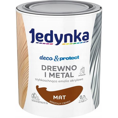 Vernice acrilica per legno, per mobili Jedynka 0,7 l Marrone scuro opaco 1 pz. (1/2)