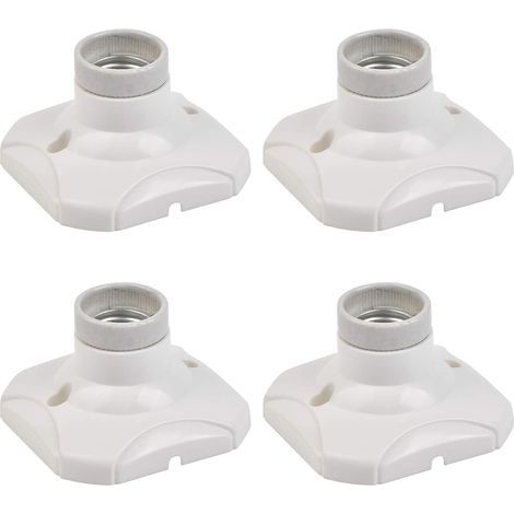 4 PCS Douille pour Ampoule E27 LED Porte-Lampe E27 Support Douille Murale E27 Base pour Couloirs, Escaliers, Chambres, Cuisines (250V, Blanc) (1/4)