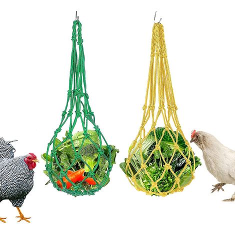 Lot de 2 brochettes à légumes, crochet en S, polyester résistant, jouet mangeoire suspendu, pour poules et grands oiseaux（Q3 : Nouveaux produits pour le mois d'août） (1/5)