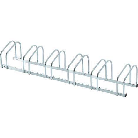 Râtelier 6 vélos range-vélos support de rangement pneu 65 mm sol ou mural pour VTT enfants BMX 179 x 33 x 27 cm acier argent (1/5)