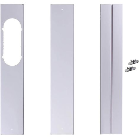 BEBUSINGOTO Kit de Fenêtre pour Climatiseur Portable, avec Coupleur Universel Panneau en PVC Renforcé Réglable Joint de Fenêtre Kit d'Aération de Fenêtre AC pour Coulissante pour 10cm Tuyau d'Échappe (1/5)