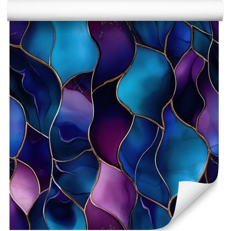 Papier peint bleu marine et indigo pour salon et chambre 50x1000 cm (1/5)