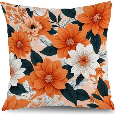 Housses de coussin style ferme floral, décoration maison élégante,40×40cm (1/5)