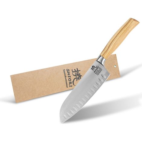 Shiori 撓 Hamburg Santoku - coltello da chef universale e multiuso in acciaio tedesco 1.4116 (1/4)