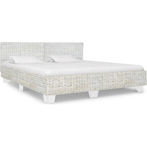 Maison Exclusive - Giroletto senza Materasso Grigio Naturale Vero Rattan 180x200cm (1/5)