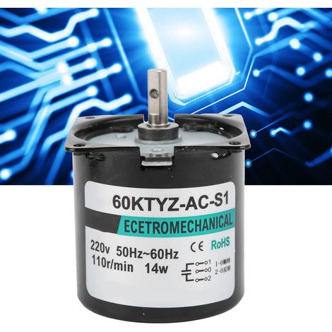 AC-Synchronmotor XD60KTYZ, 14W Permanentmagnet-Langsamläufermotor, drehmomentstarker und drehzahlsteuerbarer bidirektionaler Mikromotor, 110 U/min Mittelwelle, AC220V. (1/5)