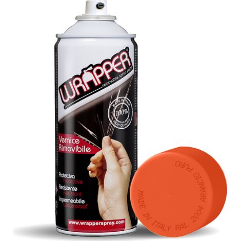 Wrapper, pellicola spray rimovibile, 400 ml - Arancio puro - Ral 2004