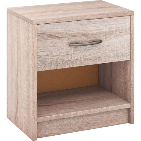 Comodino con ripiano portaoggetti 38,5 x 28 x 40,5 cm pratico moderno in legno naturale ricostituito 200013943