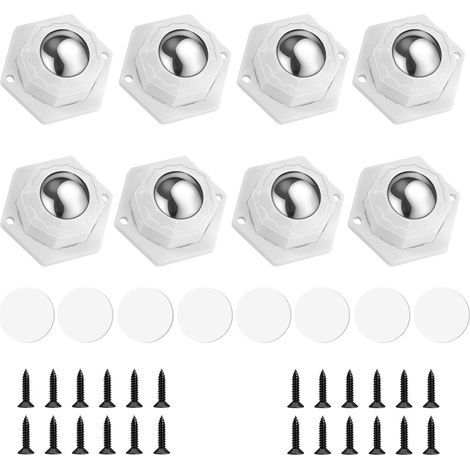 12 Pièces Petite Roulettes pour Meubles, Roulettes Pivotantes Auto-adhésives Charge 200kg, Mini Transfert Roues de Meubles à 360 Degrés de Rangement,Petits Meubles,Poubelles et 36 Vis (1/5)