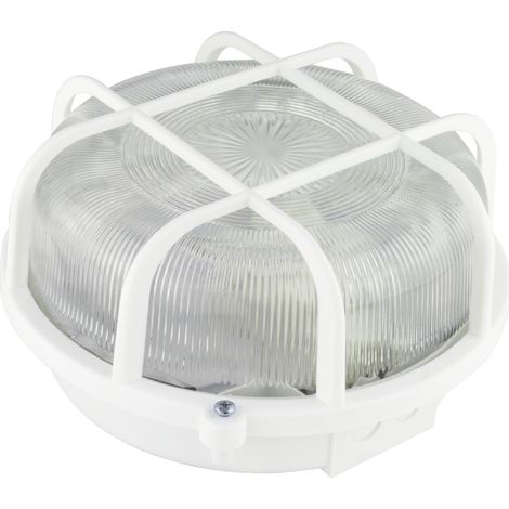 REV Rundleuchte Kunstst.LED 7W ws Feuchtraumleuchte LED E27 7 W Warmweiß Weiß