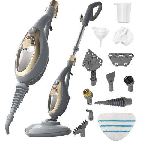 Balai Vapeur Nettoyeur Vapeur 12 en 1 1500W Chauffage Rapide 25s 380ml Réservoir Vapeur Réglable Nettoyeur Vapeur Sol Et Main Pour Sol Fenêtre Cuisine Salle de Bain Tapis (1/5)