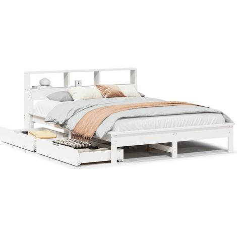 Maison Exclusive - Letto Libreria senza Materasso Bianco 140x200 cm Legno di Pino