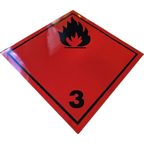 Etichetta autoadesiva o supporto alluminio A.D.R classe 3 "Liquidi Infiammabili" 300x300mm Modello - PVC adesivo (1/2)