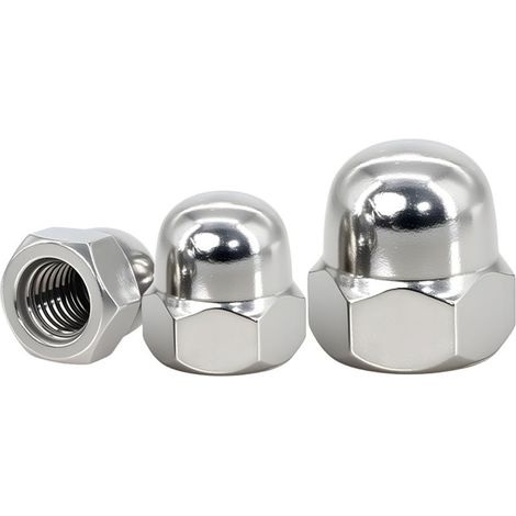 5 Pièces Écrou Borgne M10 écrous à Chape Écrous à Capuchon en acier inoxydable Hexagonaux pour Vis Boulons Filetés (1/5)