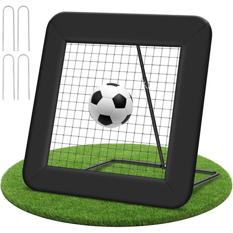 Randaco Set da 2 reti rimbalzanti regolabili per allenamento di calcio, 1 m, angolo 40-110°, telaio stabile, molle in acciaio e rete in PE per giardino e campo