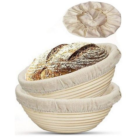 Gärkorb Bäckerleinen Leinentuch mit Teigschaber für Brot Gärkorb 25cm