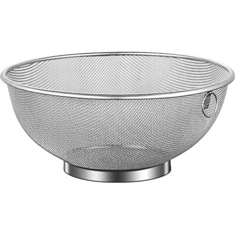 Panier à fruits en fil métallique, passoire multifonction en acier inoxydable à mailles fines, égouttoir pour table et comptoir, légumes-28cm