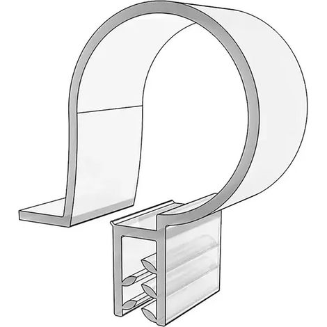 Colgador en varilla hasta 8 mm para carteles de grosor 2 mm