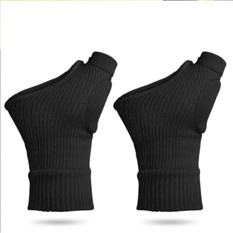 Gants de compression noirs avec soutien poignet et pouce, paire unique (1/4)