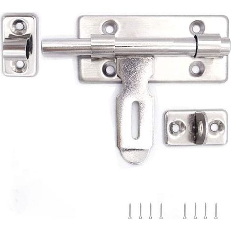 (1 cadenas, 1 serrure de porte coulissante), convient pour salle de bain, toilettes, casier de gym fenêtre porte pour animaux (1/5)