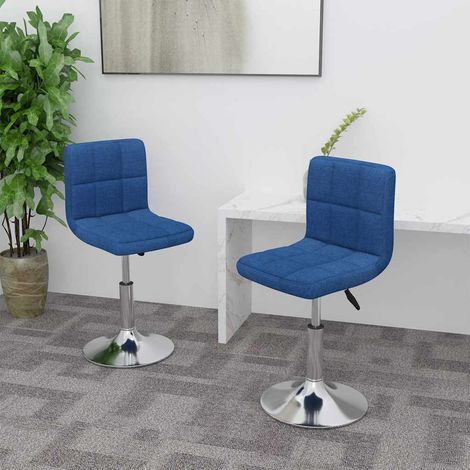 vidaXL Sillas de comedor giratorias 2 unidades tela azul (1/5)