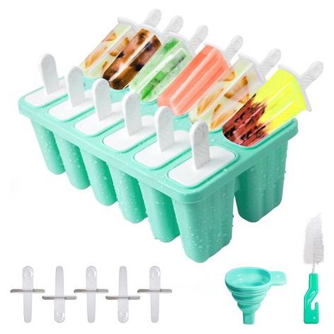 12 Moule Glace Silicone, Avecnet, Entonnoir Pliable, Brosse Nettoyage, Sans BPA, Pour Maison (1/5)
