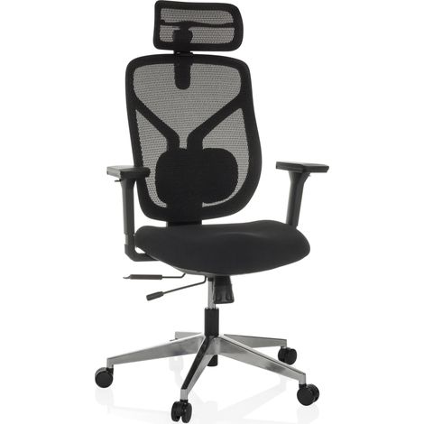 Bürostuhl / Chefsessel CASSILIS B Sitz Stoff / Rücken Netz schwarz hjh OFFICE (1/5)