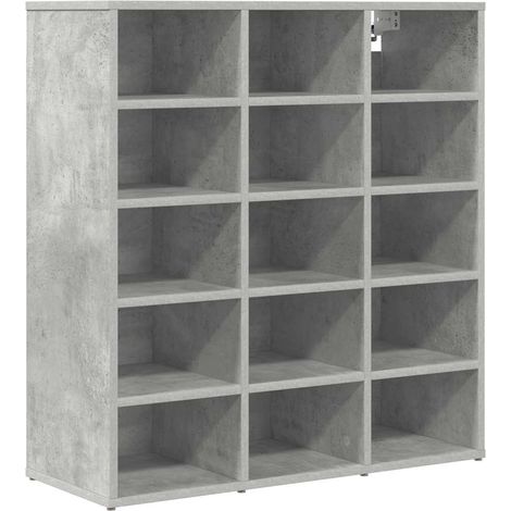 Armoire à chaussures - Meuble à chaussures Gris béton 77,5 x 30 x 83,5 cm fr7092 - Maison La Vie (1/5)