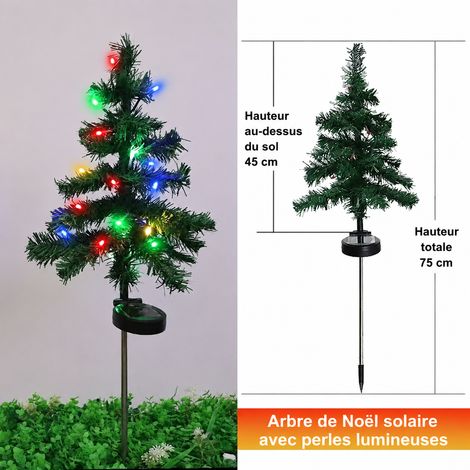 Sapin de Noël Solaire LED 75cm Éclairage Multicolore Balise Extérieure 75cm réf 9671 400 g – Livraison gratuite