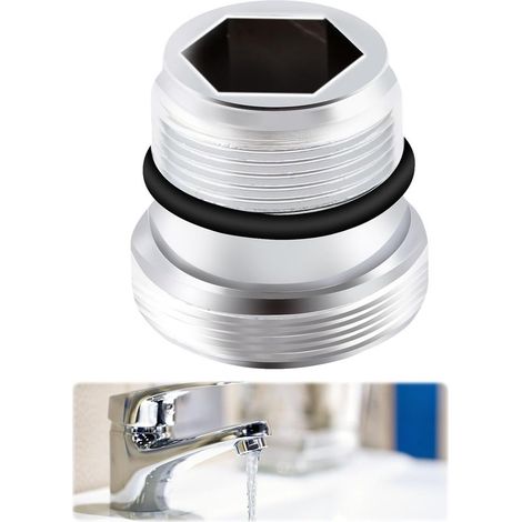 CCYKXA Mischbatterie-Adapter M18,5 auf M22, kompatibel mit IKEAGROHE Neo pe rl und anderen, Wasserhahnanschluss aus Metall zum Anschließen von Strahlreglern an den Wasserhahn (1/5)