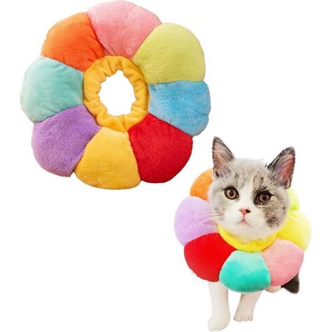 Collar isabelino suave para gatos, Collar isabelino suave y ligero, previene lamidos y mordiscos, favorece la recuperación, Colorido, talla S (1/5)