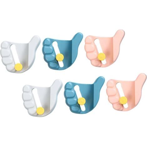 CSPARKV 6Pcs Wall Mounted Mop Clip No Punching Macrame Shelf Wall Hanging Non-Slip Broom Clips Traceless Mop Clip PVC Hanging Mop Clip