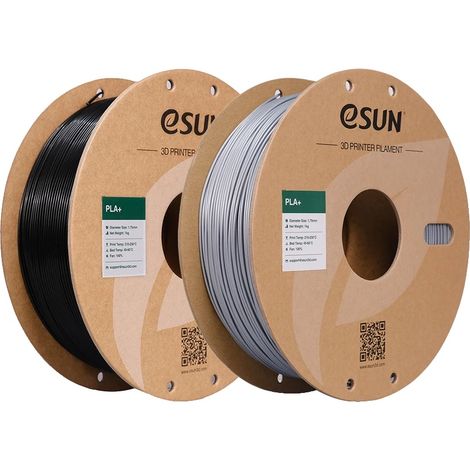 Filament PLA, diamètre 1,75 mm, certifié FDA et RoHS, Argent Noir (1/2)