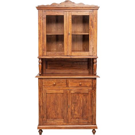 Solid lime wood, walnut finish W107xDP43xH238 cm sized sideboard. Made in Italy