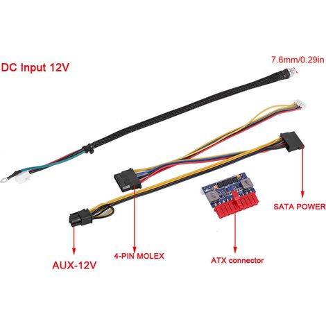 Alimentation 90W DC-ATX pour PC Mini, HTPC et Caisse Enregistreuse, Bloc d'Alimentation 20 Pins