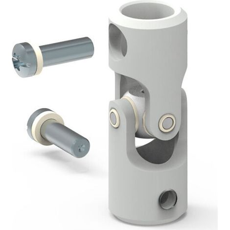 – Genouillère Ø12 mm pour sortie de caisson et manivelle de volet roulant – Acier zingué passivé – Rotule alu anodisé – 1 unité (1/2)