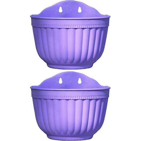Lot de 2 jardinières murales en plastique pour plantes, idéales pour la décoration de jardin ou de balcon.