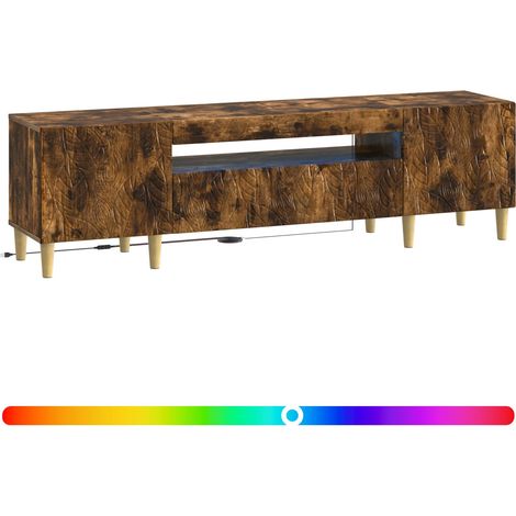 Maison Exclusive - LED-TV-Schrank Raucheiche Holzwerkstoff (1/5)