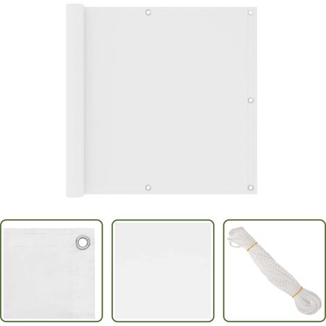 vidaXL Écran de protection solaire - Écran de balcon Blanc 90x400 cm Tissu Oxford (1/5)