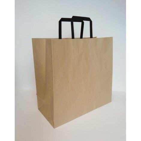 Bolsa de papel kraft liso de 320x300x150 mm, fresca