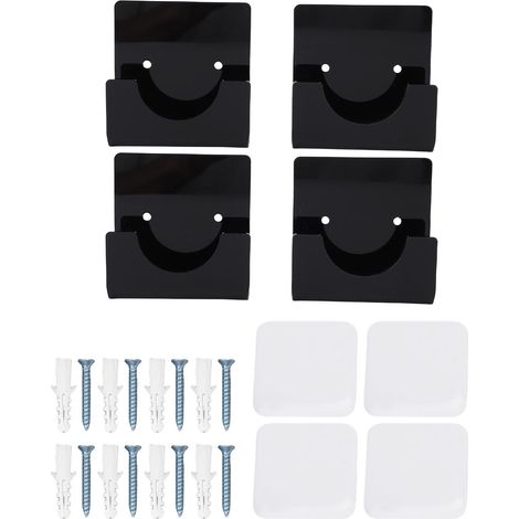 Soporte transparente para barra de ducha – juego de 4 – montaje adhesivo o con tornillos para barras de 2,5 a 6,4 cm – acrílico resistente, 18 kg (1/5)