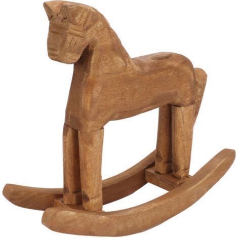 Décor de cheval à bascule, ornements de cheval en pin fabriqués à la main, jouet cheval en bois pour Table de chevet, bibliothèque, vitrine pour le bureau
