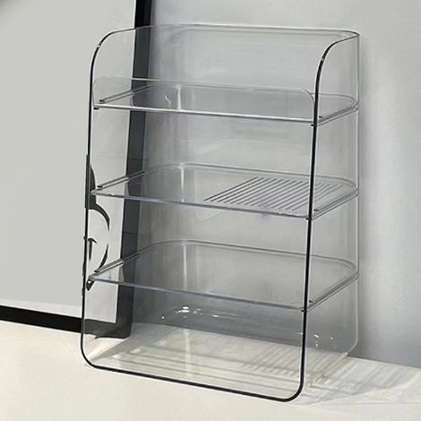 Rangement maquillage bureau multilayer multifonction gain de place salle de bain étagère organiseur cosmétiques pour makeup soin peau parfum transparent (1/5)