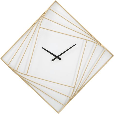 Orologio da parete Goldy Line a rombo in ferro oro