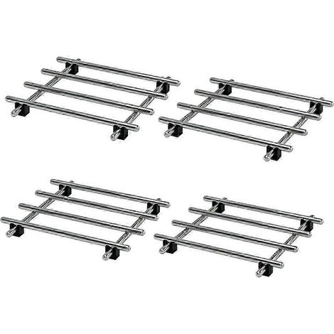 Ensemble de 4 tapis isolants thermiques en acier inoxydable compatibles avec les aliments chauds, les casseroles et poêles chaudes, et les grilles métalliques isolantes QAQ (1/5)