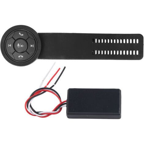 Commande au volant intelligente sans fil, 7 touches, contrôleur de roue noir avec boîte de rangement pour intérieur de voiture universel (1/5)