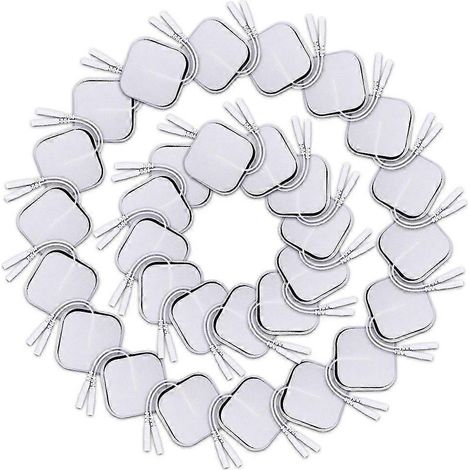 TENS-Elektrodenpads, Physiotherapie-Zubehör, selbstklebende Ersatzpflaster aus Vliesstoff für elektrische TENS-Massagegeräte – 50 Stück, 5 x 5 cm